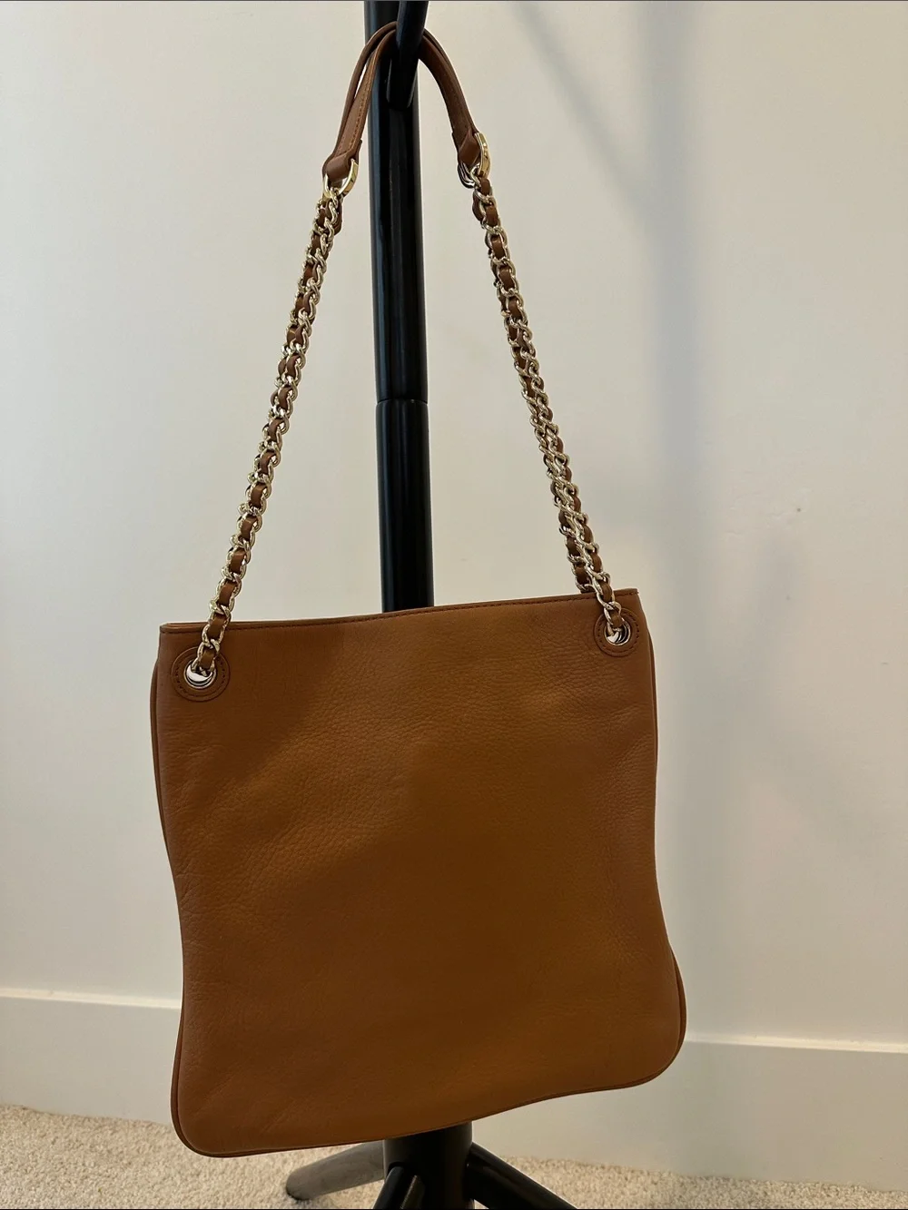Tory Burch Tan Leather Chain-Handle Shoulder Bag